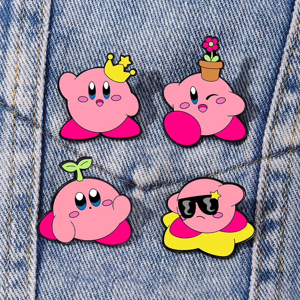 Women Fashion Jeans - 4pcs Kirby Enamel Lapel Pins Set