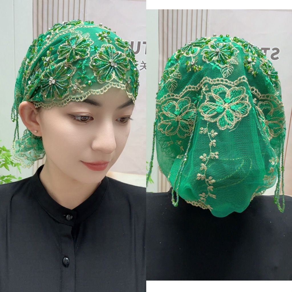 Women'S Fashion Hats - Luxury Women's Black Hijabs Mesh Fabric