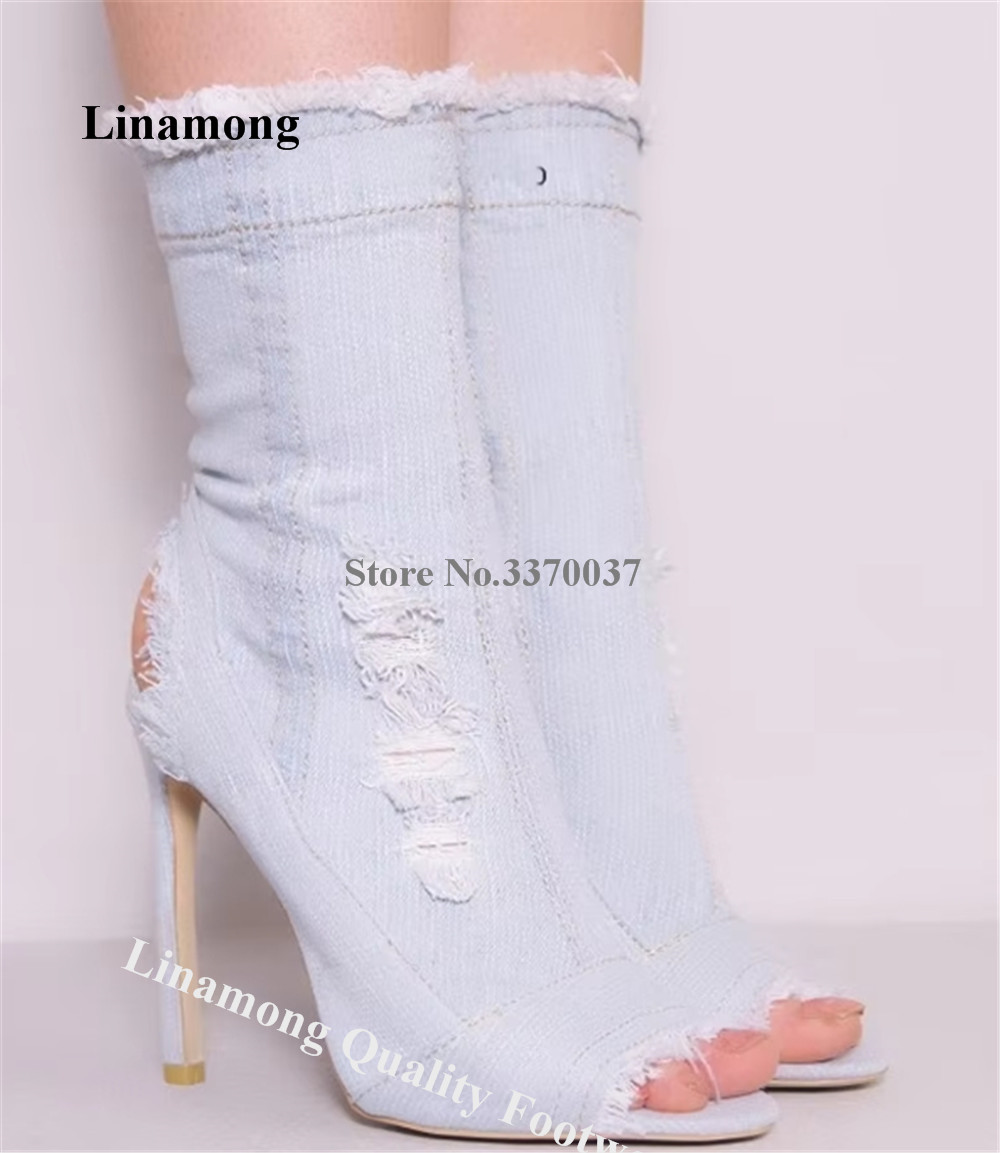 Women Fashion Jeans - New Fashion Women Open Toe Slim