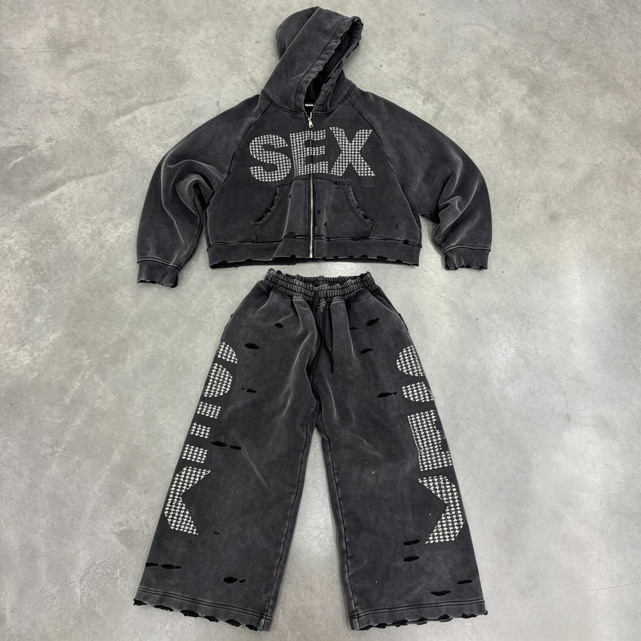 Women'S Fashion Hoodies - Y2K Sex Hoodie Set Oversized Retro