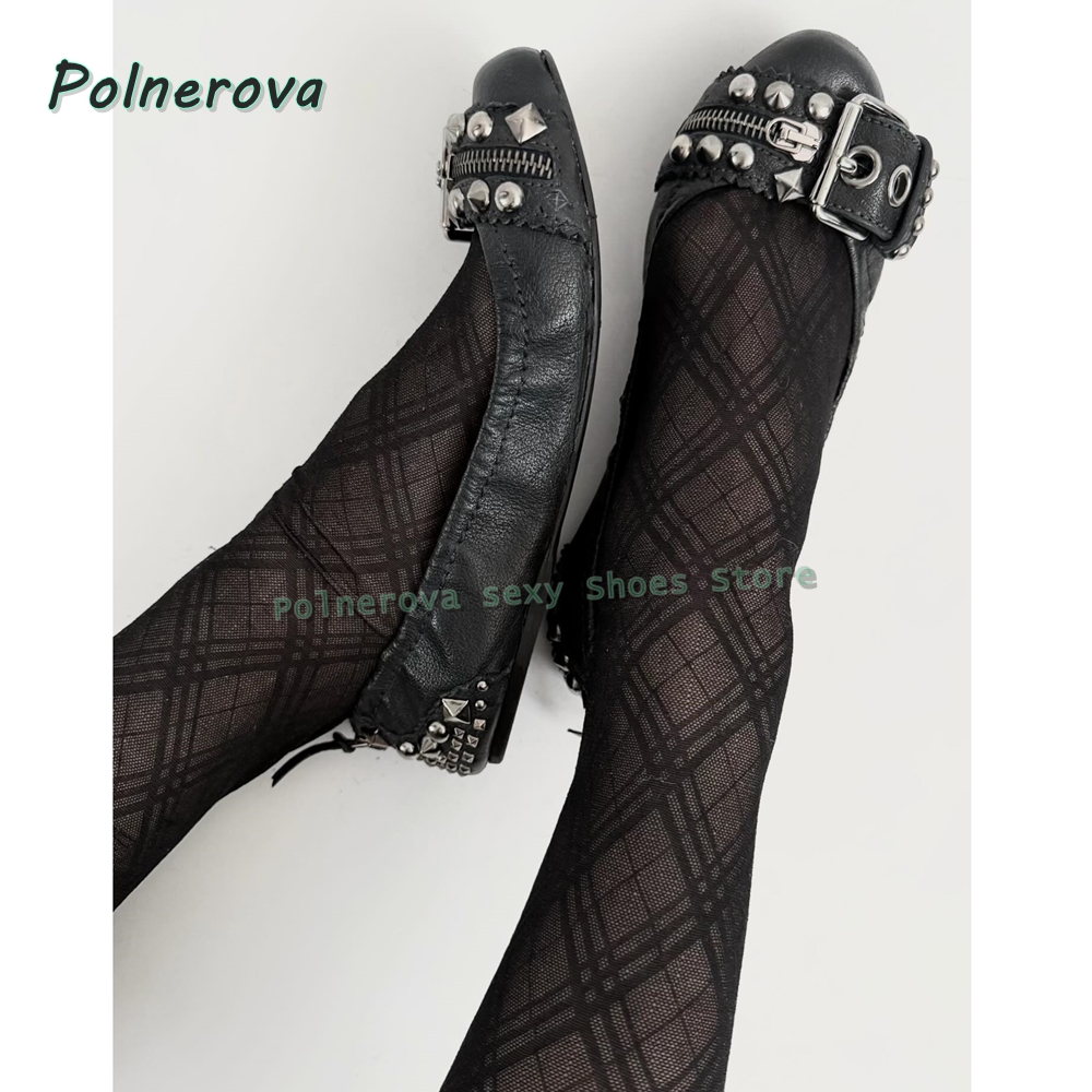 Women'S Fashion For 2026 - Rivet Belt Buckle Mary Jane Shoes