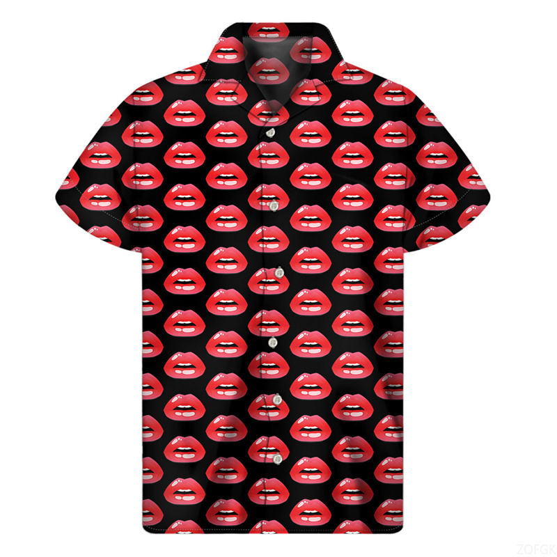 Fashion Red Lips 3d Printed Sh - Women Fashion Blouse recensione e prezzo