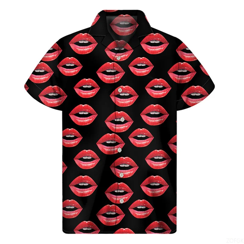 Fashion Red Lips 3d Printed Sh - Women Fashion Blouse recensione e prezzo