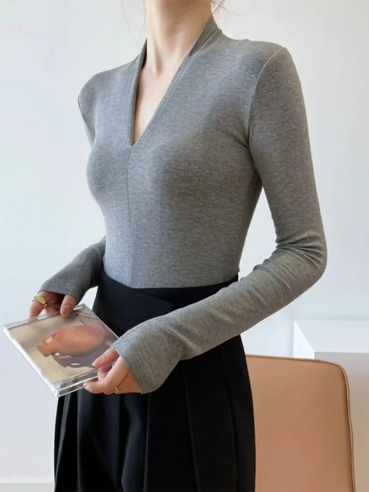 V-neck Slim Shirts Long Sleeve - Women Fashion Blouse recensione e prezzo