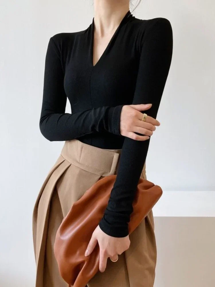 V-neck Slim Shirts Long Sleeve - Women Fashion Blouse recensione e prezzo