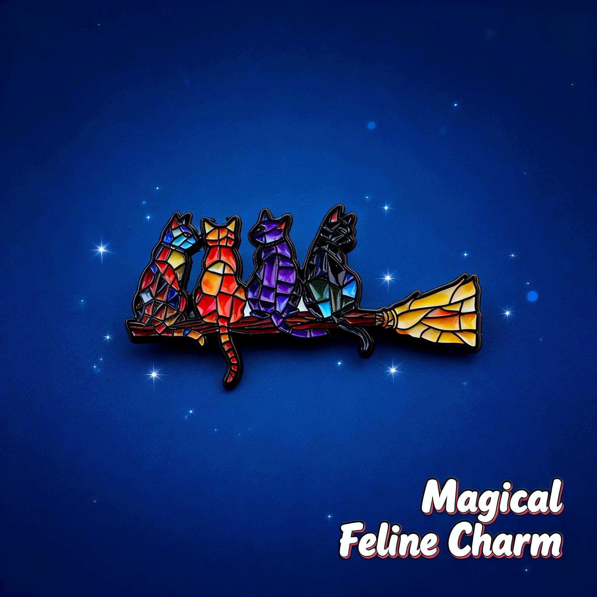Colorful Cat Enamel Pin Witch  - Women'S Fashion Hats recensione e prezzo
