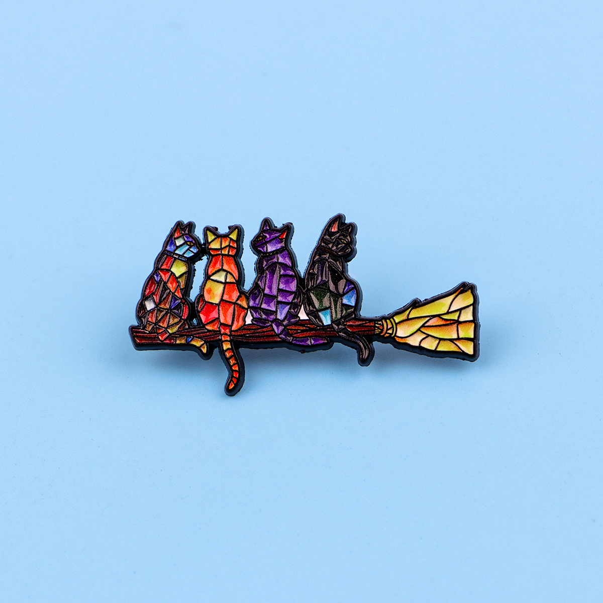 Colorful Cat Enamel Pin Witch  - Women'S Fashion Hats recensione e prezzo