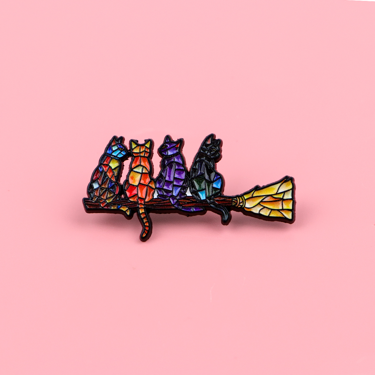 Colorful Cat Enamel Pin Witch  - Women'S Fashion Hats recensione e prezzo