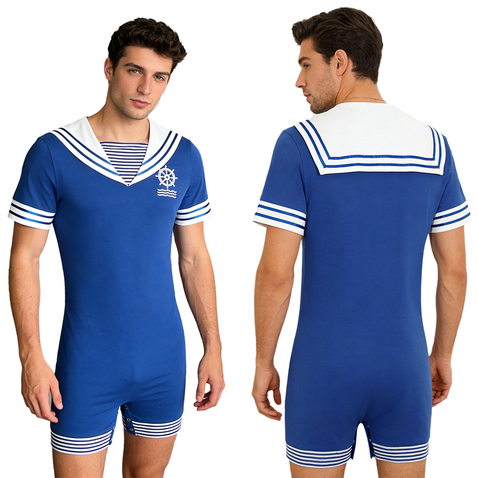Men Navy Collar Rompers for Ha - Sleeveless Jumpsuit recensione e prezzo