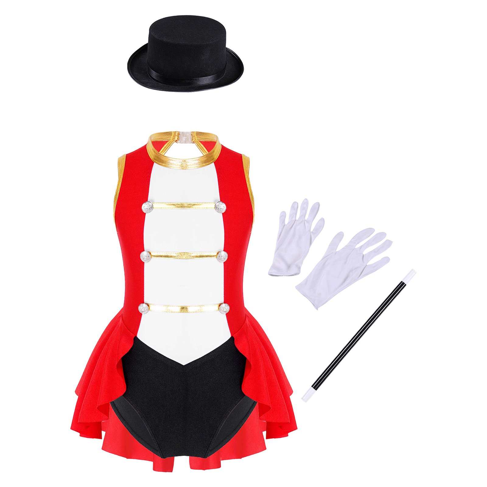 Girls Circus Ringmaster Costum - Sleeveless Jumpsuit recensione e prezzo
