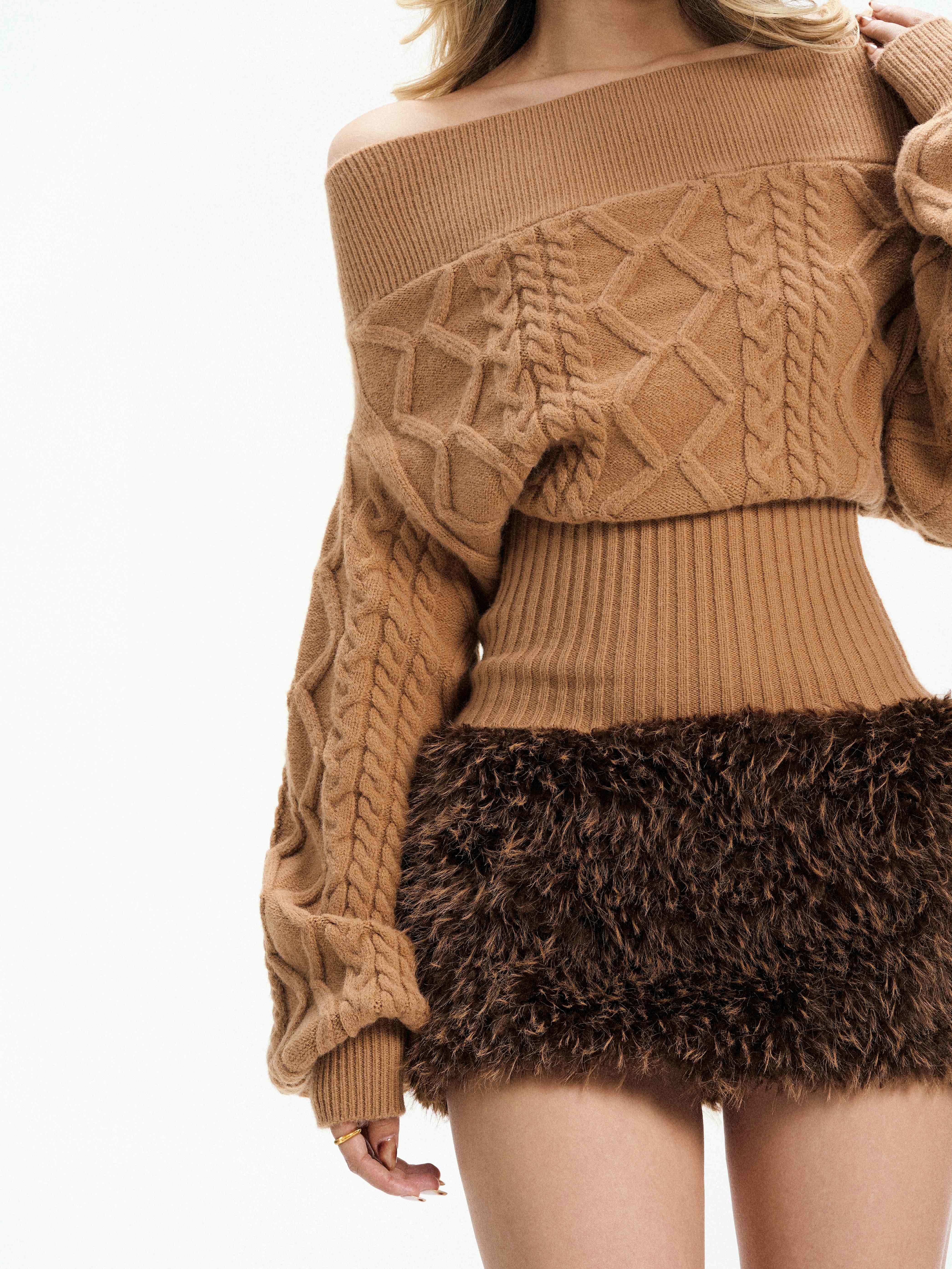 Thickly woven Z-pattern camel  - Women Fashion Zone recensione e prezzo