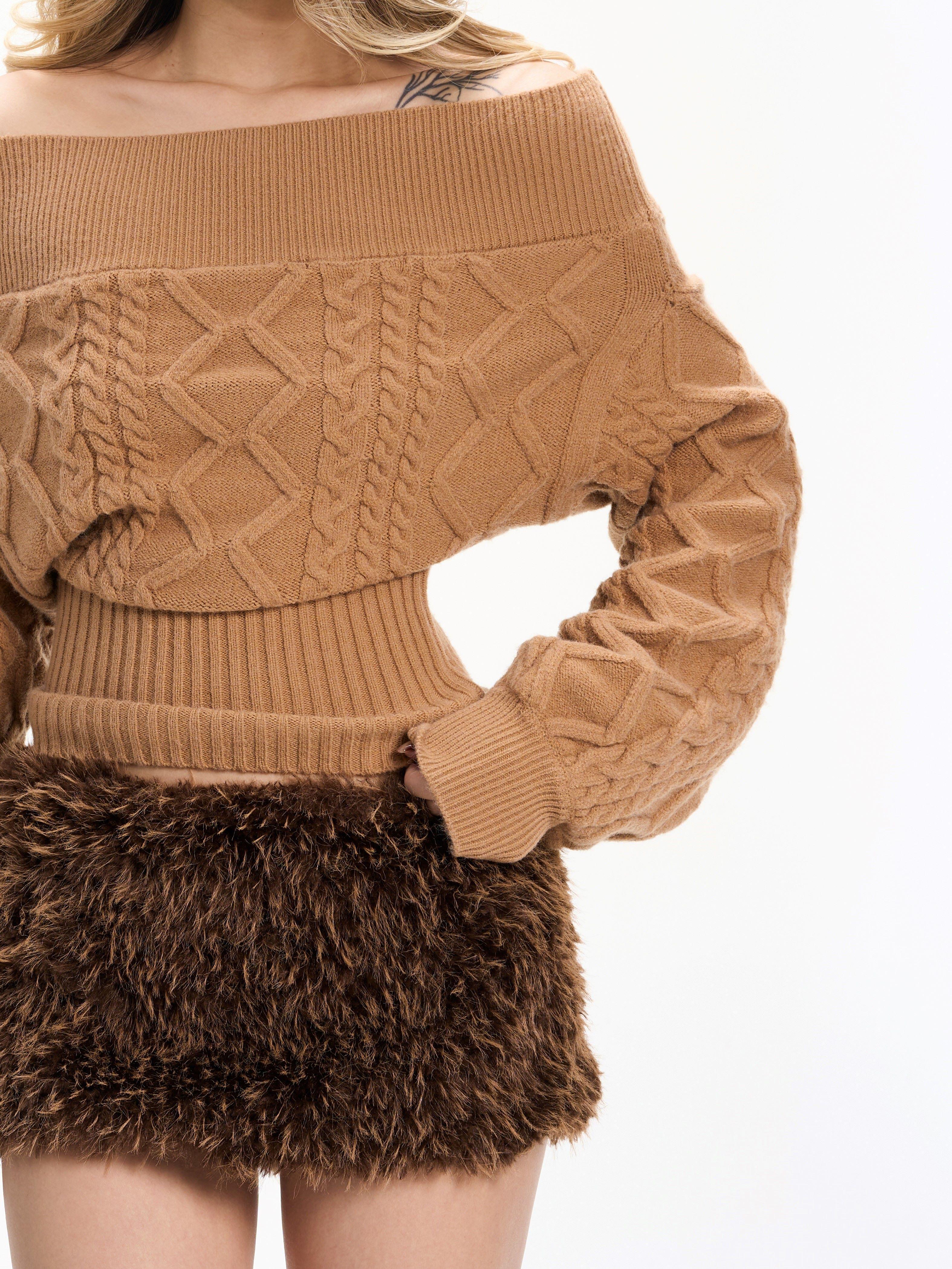 Thickly woven Z-pattern camel  - Women Fashion Zone recensione e prezzo