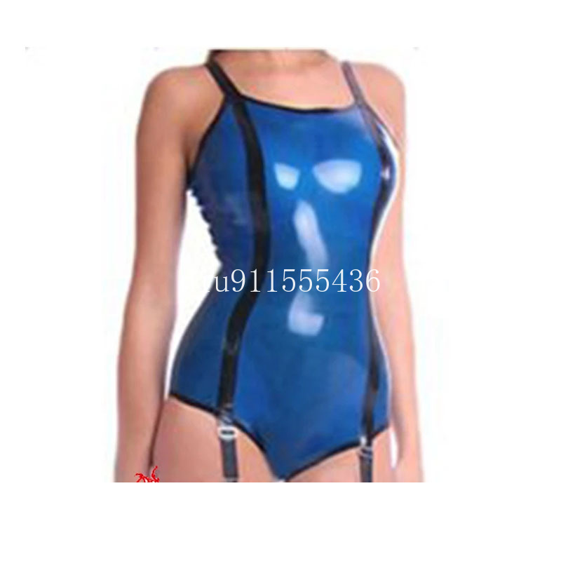 Sexy Women Blue Latex Swimsuit - Sleeveless Jumpsuit recensione e prezzo