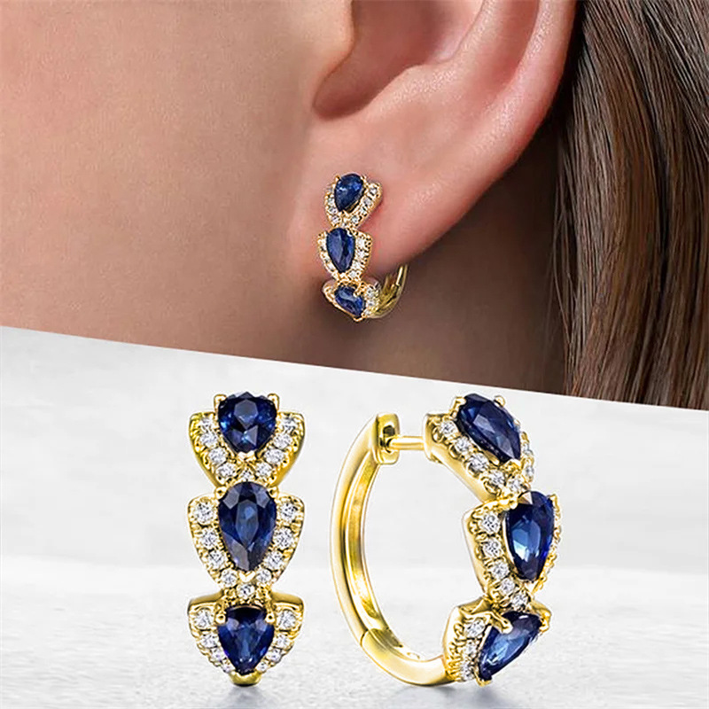 New Klein Blue Zircon Hoop Ear - Women'S Fashion Magazines recensione e prezzo