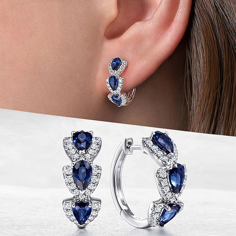 New Klein Blue Zircon Hoop Ear - Women'S Fashion Magazines recensione e prezzo