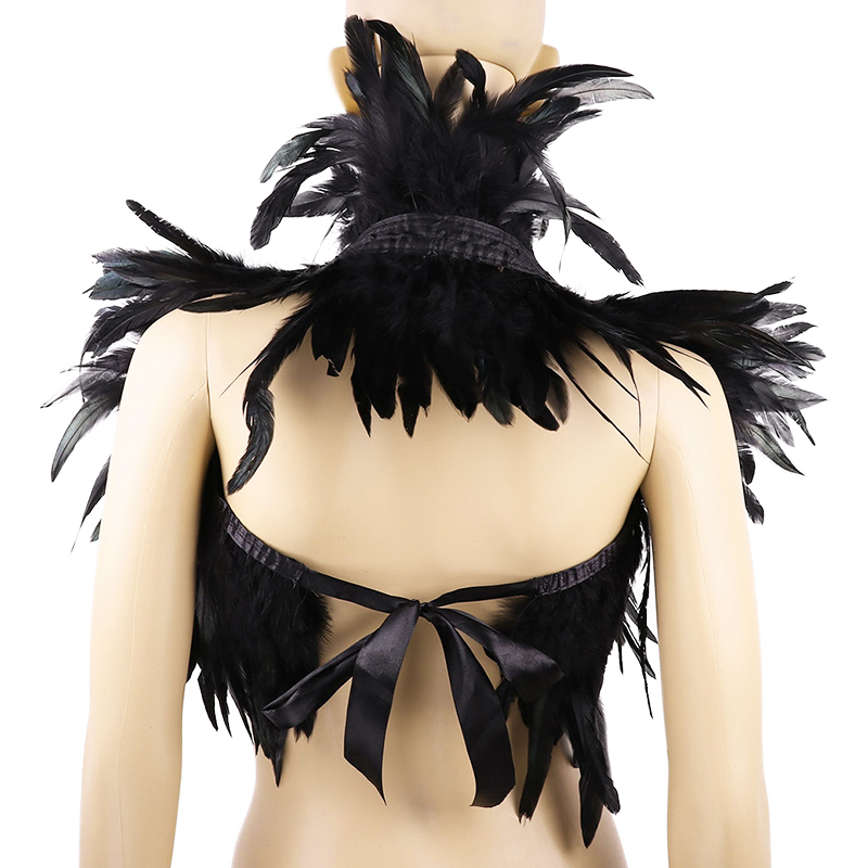Black Natural Feather Shrug Sh - Women'S Fashion Harness recensione e prezzo