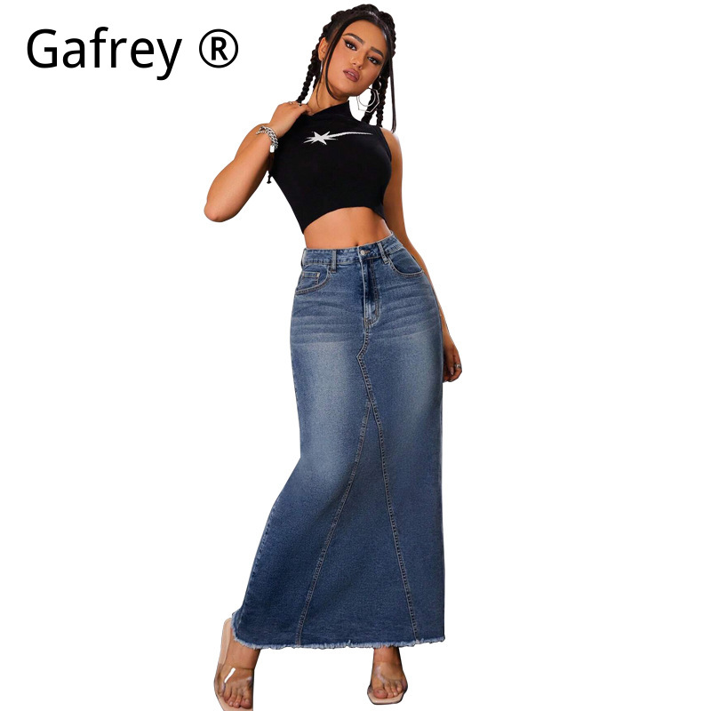 Women Denim Midi Skirt High Wa - Women Fashion Jeans recensione e prezzo