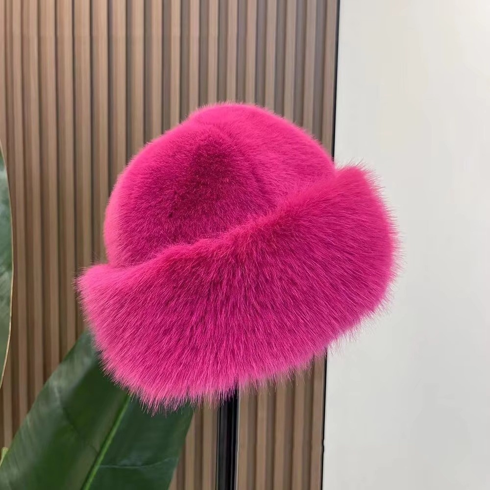 New Fluffy Fur Winter Hat Soli - Bucket Hat Women recensione e prezzo