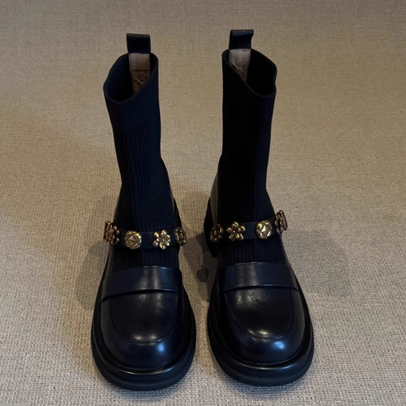Flower Women's Ankle Boots Fla - Women'S Fashion Socks recensione e prezzo