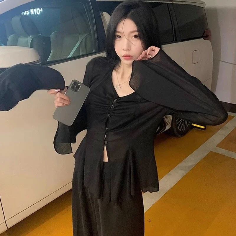 Sheer Flare Sleeve Blouse - Y2 - Women Fashion Blouse recensione e prezzo
