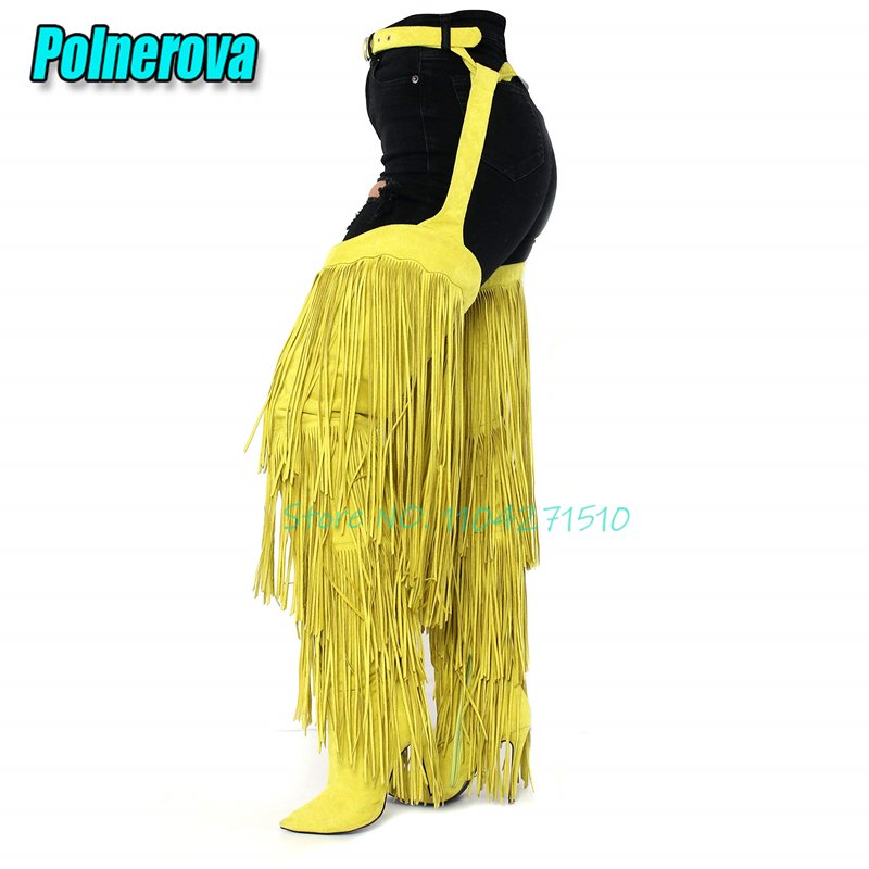 Yellow Tassel Over The Knee Bo - Women'S Fashion Trousers recensione e prezzo