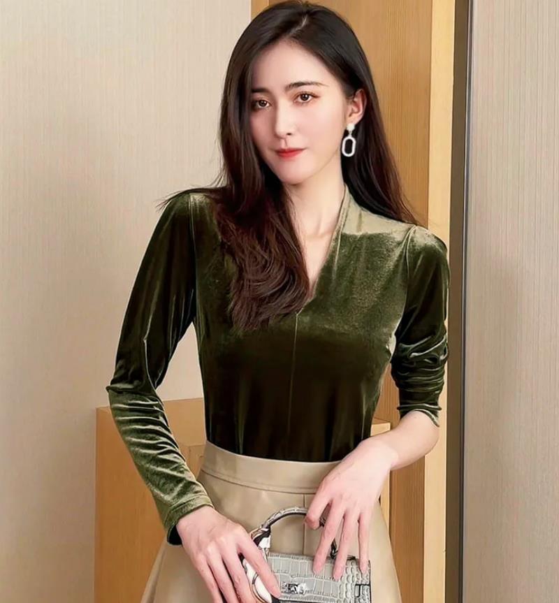 Fashion elegant V-neck long sl - Women Fashion Blouse recensione e prezzo
