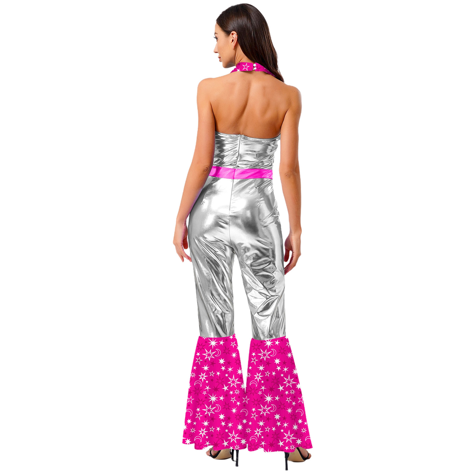 Women 70s 80s Disco Vintage Ju - Sleeveless Jumpsuit recensione e prezzo