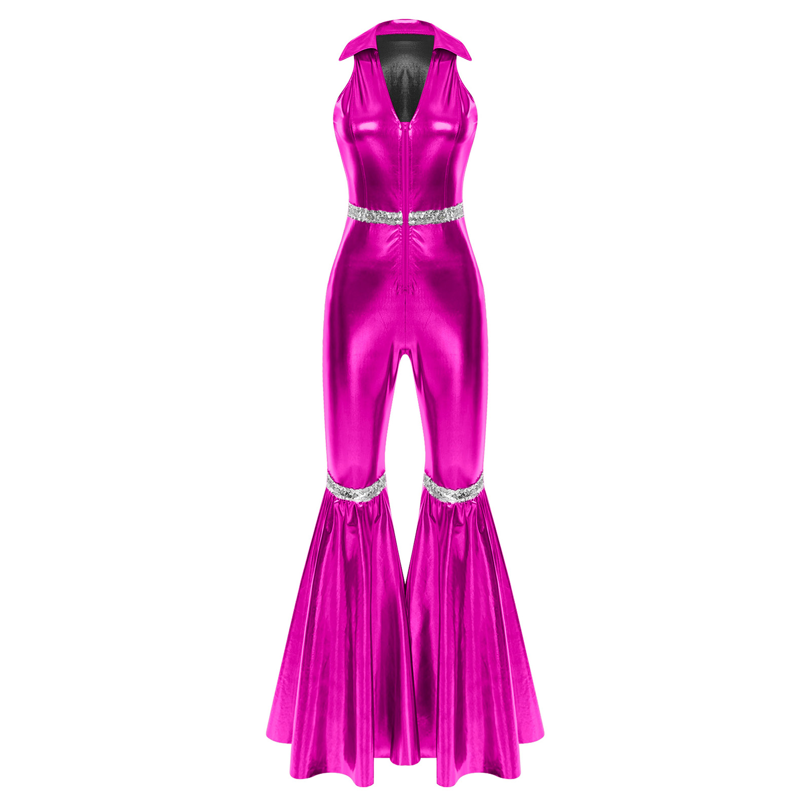Women 70s Disco Bodysuit Hallo - Sleeveless Jumpsuit recensione e prezzo
