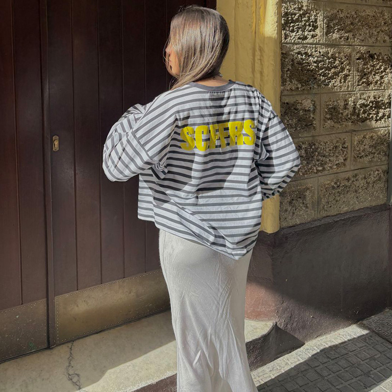 SCFFRS Striped Sweatshirt Tops - Women Fashion Blouse recensione e prezzo
