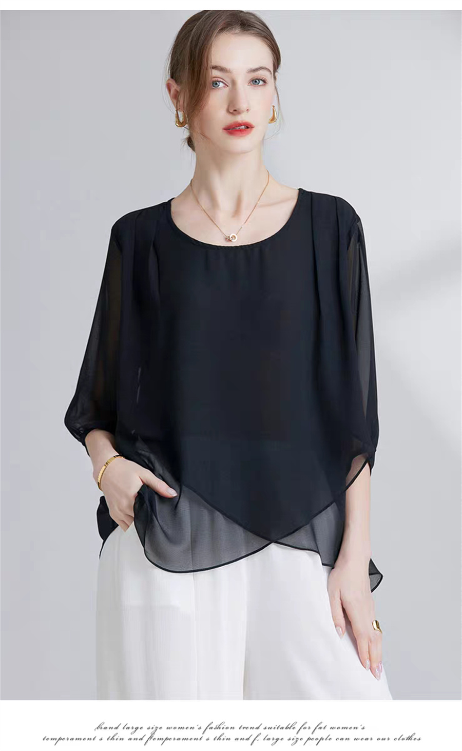Korean Style Chiffon Plus-Size - Women Fashion Blouse recensione e prezzo