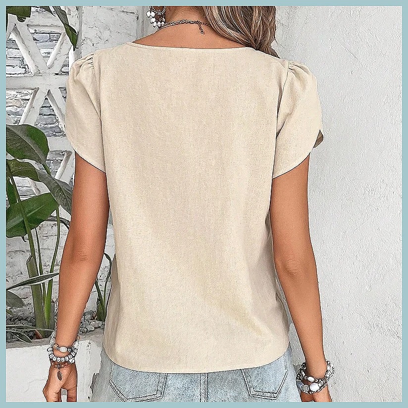2024 Summer Vintage Solid Colo - Women Fashion Blouse recensione e prezzo
